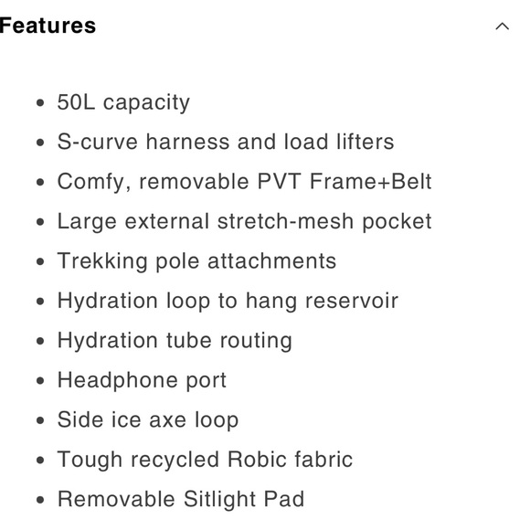 Gossamer Gear Gorilla 50 Backpack in Yellow - Picture 9 of 9